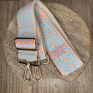 Wide Crossbody Strap Guitar Strap Tote Bag Handle Light Pink Blue Beige NEW
